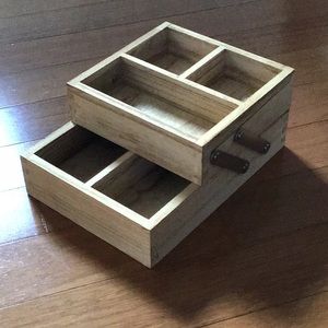 Light Wood tiered vanity jewelry holder organizer